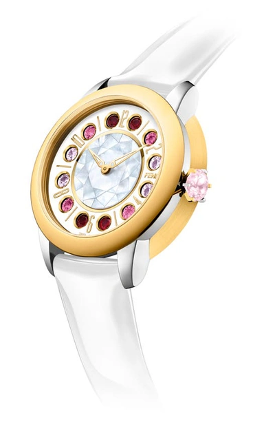 Fendi Ishine Leather Strap Watch, 33mm In Two Tone