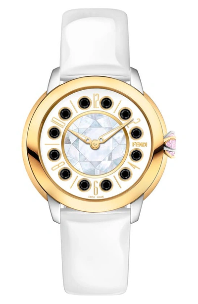 Fendi Ishine Leather Strap Watch, 33mm In Two Tone