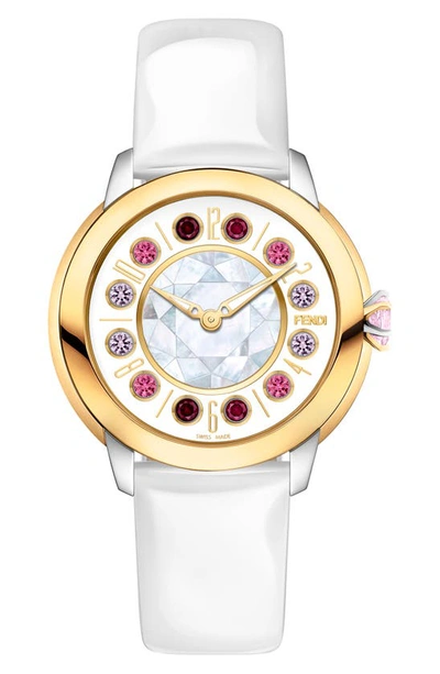 Fendi Ishine Leather Strap Watch, 33mm In Two Tone