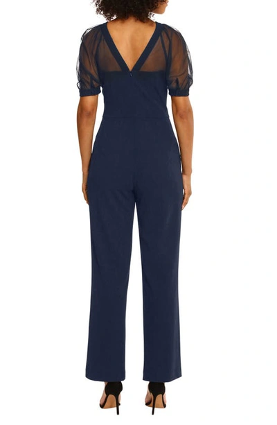 Shop Maggy London Illusion Jumpsuit In Twilight Navy