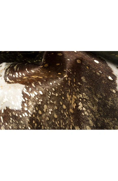 Shop Natural Genuine Cowhide Rug In Chocolate/ White Gold