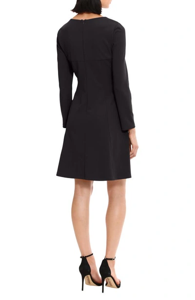 Donna Morgan For Maggy U-hardware Long Sleeve Fit & Flare Dress In Black