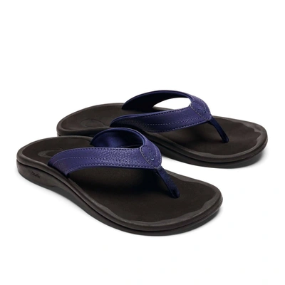 Shop Olukai Women's Ohana Beach Sandal In Pacifica/black (navy) In Multi