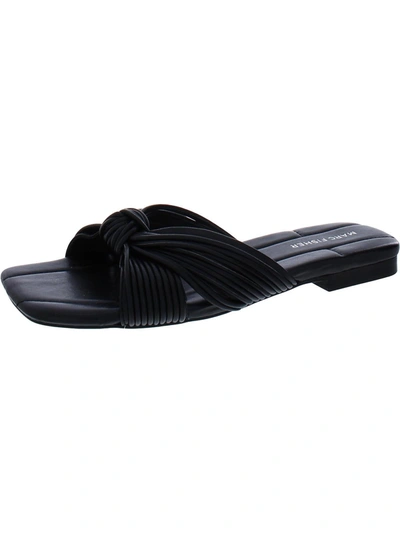 Shop Marc Fisher Laury Womens Slip On Flat Slide Sandals In Black