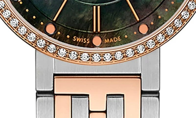 Fendi Forever  Two-tone Diamond Bracelet Watch, 29mm In Two Tone