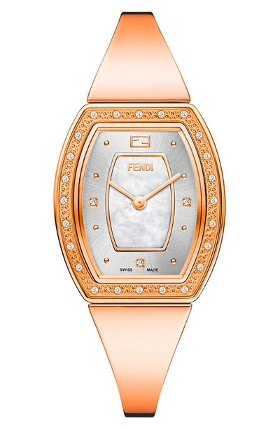 Shop Fendi My Way Bracelet Watch, 32mm In Rose Gold