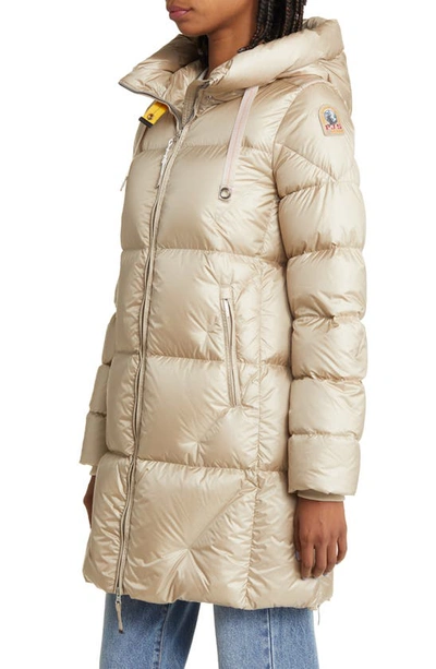 Shop Parajumpers Janet Hooded Water Repellent 750 Fill Power Down Puffer Jacket In Tapioca
