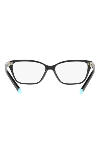 Shop Tiffany & Co 55mm Rectangular Optical Glasses In Black