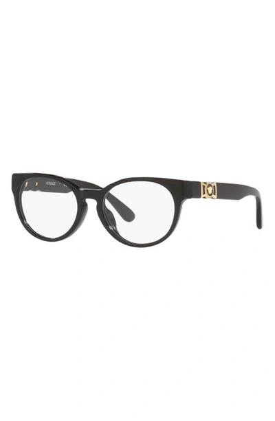 Shop Versace 47mm Oval Optical Glasses In Black