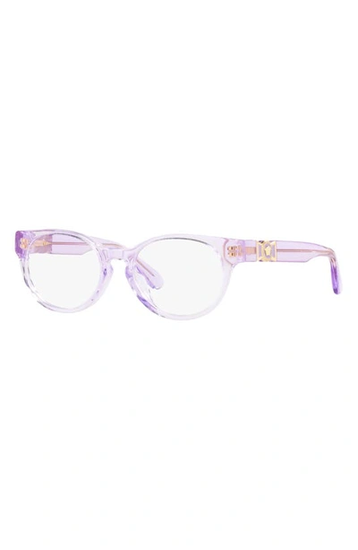 Shop Versace Kids' 45mm Oval Optical Glasses In Trans Pink