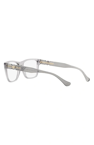 Shop Versace 55mm Rectangular Optical Glasses In Transparent Grey