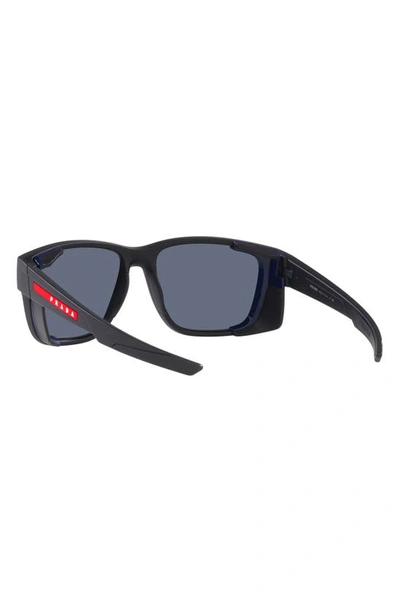 Shop Prada 59mm Pillow Sunglasses In Rubber Black