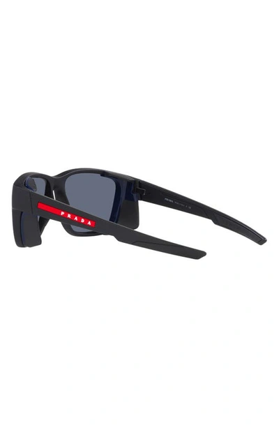 Shop Prada 59mm Pillow Sunglasses In Rubber Black