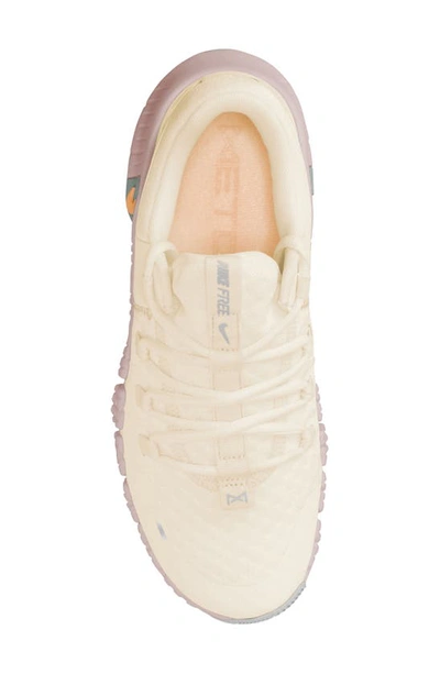 Shop Nike Free Metcon 5 Training Shoe In Pale Ivory/ Peach/ Silver