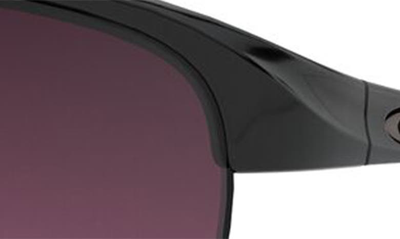 Shop Oakley Unstoppable 65mm Gradient Polarized Oversize Rectangular Sunglasses In Black/ Smokey/ Rose Gold P