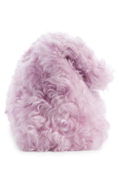 Shop Dries Van Noten Fluffy Faux Fur Folded Clutch In Lilac 403