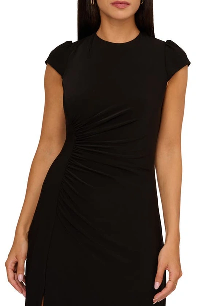Shop Adrianna Papell Jersey Midi Dress In Black