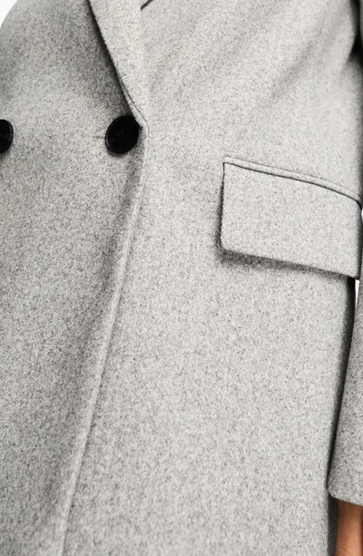 Shop Asos Design Double Breasted Boyfriend Knit Jacket In Grey