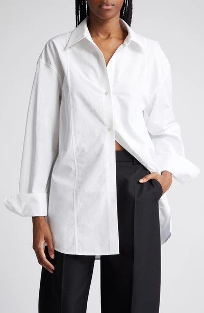 Shop Alexander Wang Bead Detail Cotton Button-up Shirt In White