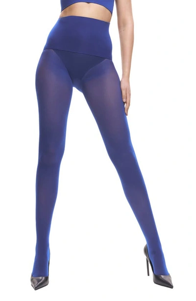 Shop Heist The Sixty High Opaque Tights In Sodalite Blue
