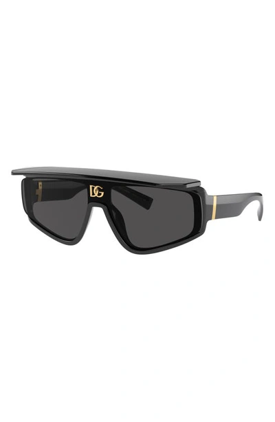 Shop Dolce & Gabbana 146mm Rectangular Sunglasses In Black