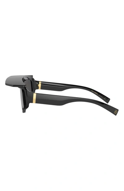 Dolce & Gabbana 146mm Rectangular Sunglasses In Black