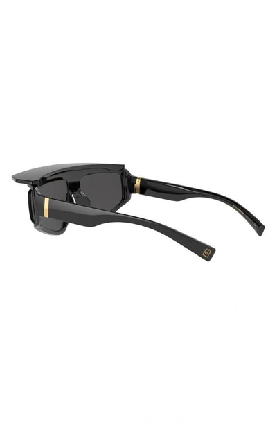 Shop Dolce & Gabbana Dolce&gabbana 146mm Rectangular Sunglasses In Black