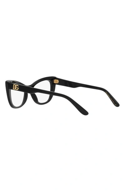 Shop Dolce & Gabbana 54mm Cat Eye Optical Glasses In Black