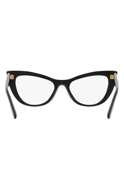 Shop Dolce & Gabbana 54mm Cat Eye Optical Glasses In Black