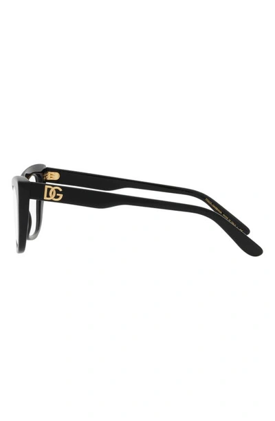 Shop Dolce & Gabbana 54mm Cat Eye Optical Glasses In Black