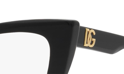 Shop Dolce & Gabbana 54mm Cat Eye Optical Glasses In Black