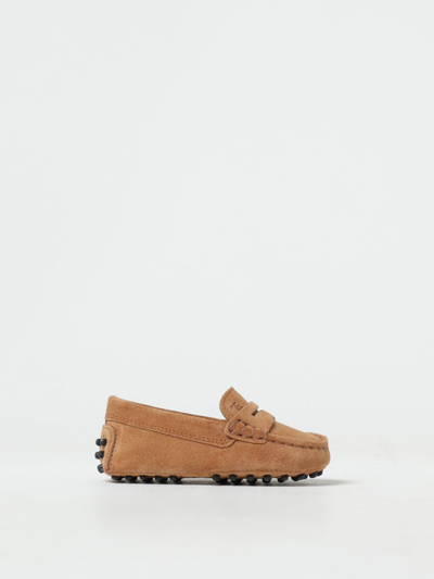 Shop Tod's Suede Moccasins In Camel