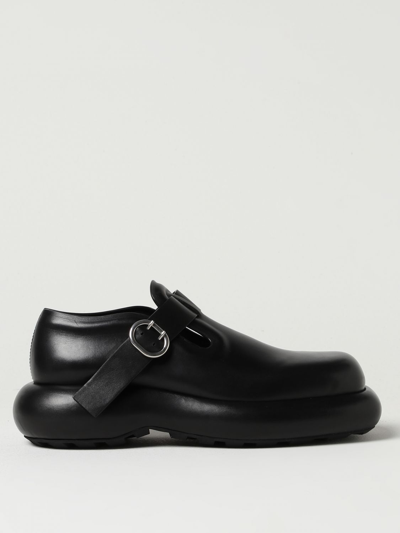 Jil Sander Leather Buckle Loafers Peculiar Sole In Black
