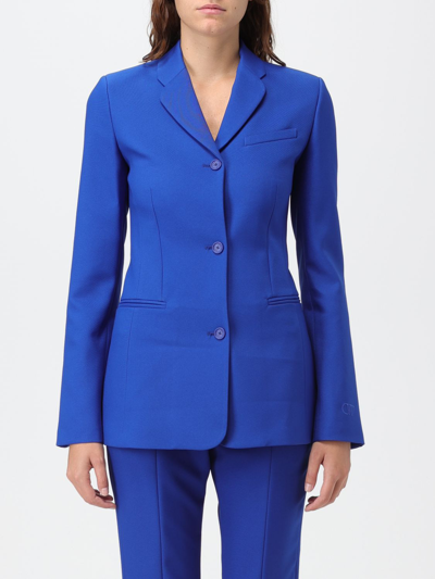 Shop Off-white Jacket  Woman Color Blue