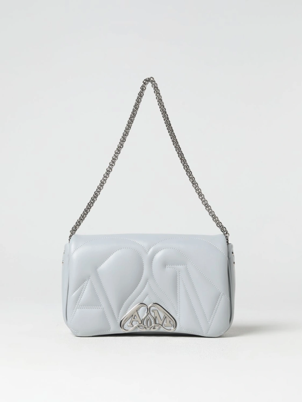 ショルダーバッグ・ポシェット ALEXANDER MCQUEEN POWDER BLUE SMALL SEAL SHOULDER BAG Alexander Mcqueen Powder Blue Leather Small Seal Shoulder