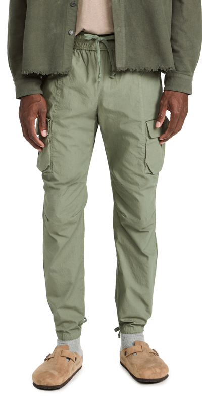John Elliott Slim-fit Cotton Drawstring Cargo Trousers In Olive
