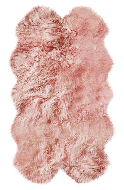 Shop Natural Genuine Sheepskin Quattro Rug In Pink