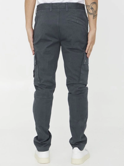 Shop Stone Island Compass-patch Straight-leg Trousers In Grey