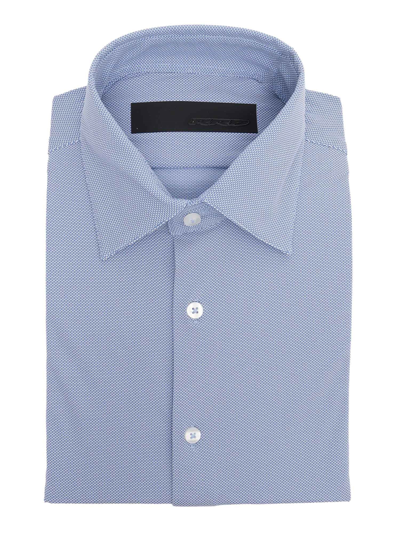 Shop Rrd Jacquard Oxford Shirt In Light Blue
