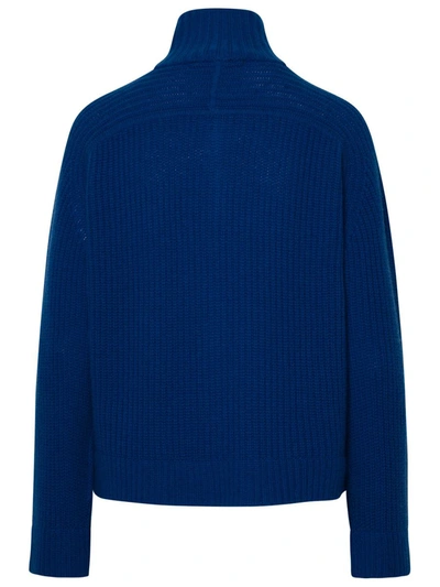 Shop 360cashmere 360 Cashmere 'chloe' Turtleneck Sweater In Blue Cashmere Blend