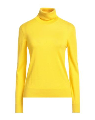 Shop Ralph Lauren Collection Woman Turtleneck Yellow Size S Cashmere