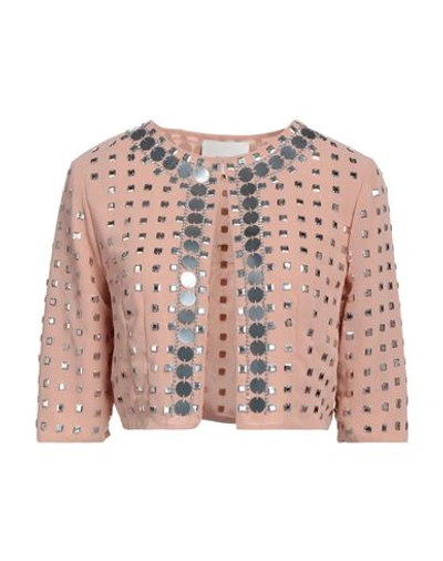 Anna Molinari Woman Blazer Beige Size 2 Polyester, Pvc - Polyvinyl Chloride In Beige