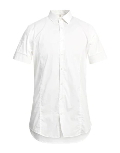 Shop Q1 Man Shirt Ivory Size 15 ¾ Cotton, Polyamide, Elastane In White