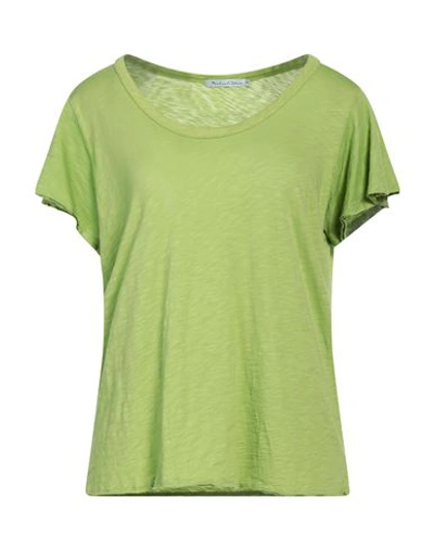 Shop Michael Stars Woman T-shirt Acid Green Size Onesize Supima
