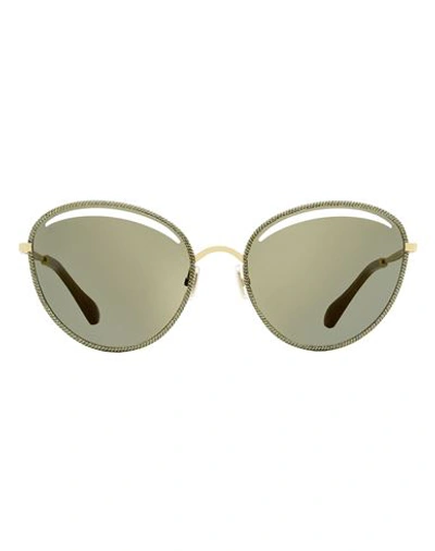 Shop Jimmy Choo Cut-out Malya/s Sunglasses Woman Sunglasses Gold Size 59 Metal, Acetate