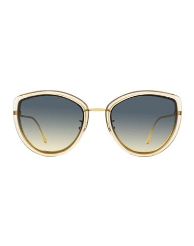 Shop Longines Butterfly Lg0010h Sunglasses Woman Sunglasses Gold Size 56 Metal, Acetate