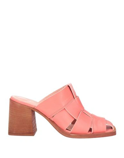 Shop Lemaré Woman Mules & Clogs Salmon Pink Size 7 Soft Leather
