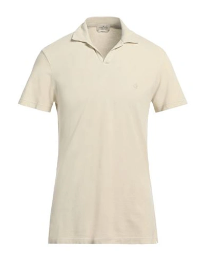 Shop Brooksfield Man Polo Shirt Beige Size 38 Cotton