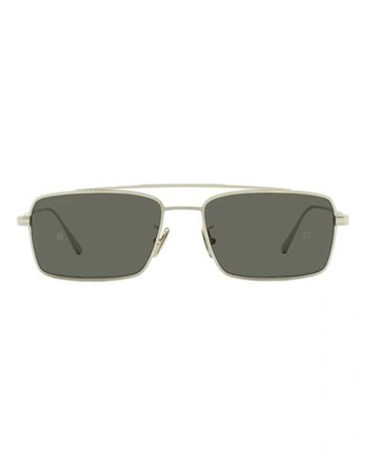 Shop Omega Rectangular Om0028h Sunglasses Man Sunglasses Silver Size 56 Metal