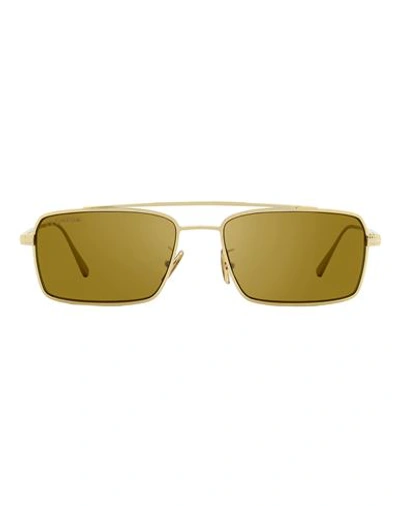 Shop Omega Rectangular Om0028h Sunglasses Man Sunglasses Gold Size 56 Metal